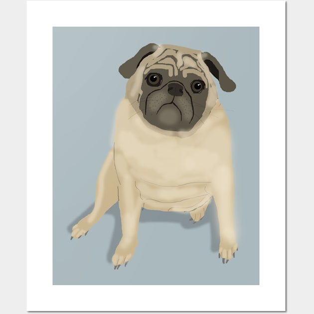 Pug Illustration Wall Art by ahadden